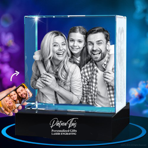 3D Photo Crystal Square XLarge W 6.89" H 6.89" D 3.15"