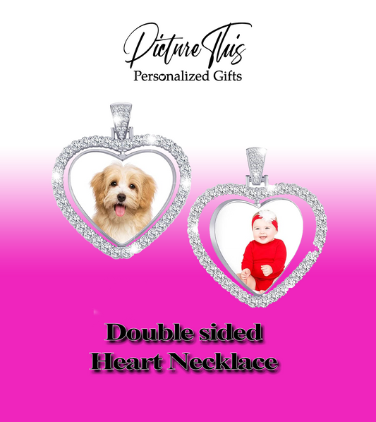 Double-Sided Bezel Heart Necklace