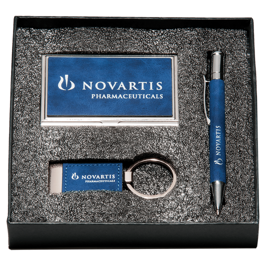 Personalized Pen, Keychain & Business Card Holder Gift Set