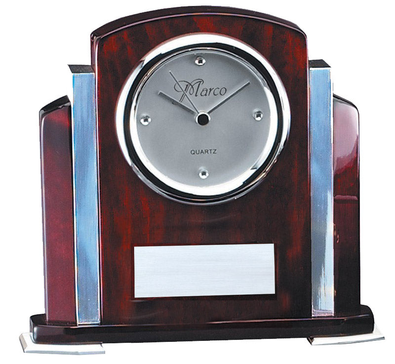 Elegant Personalized Rosewood Mantel Clock