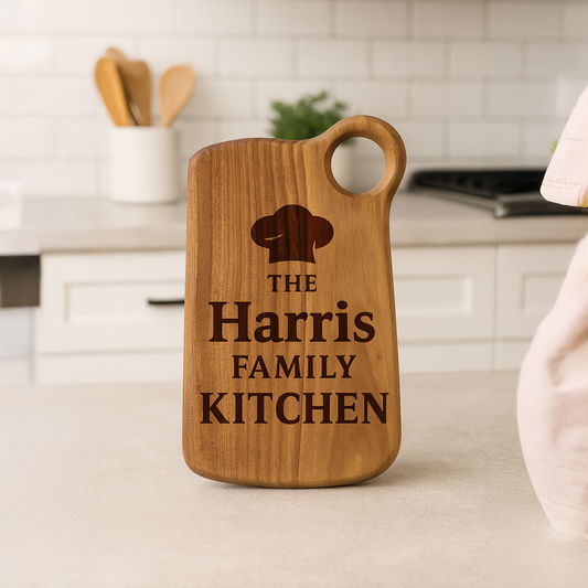 Personalized Acacia Cutting Board with Handle – Premium Engraving