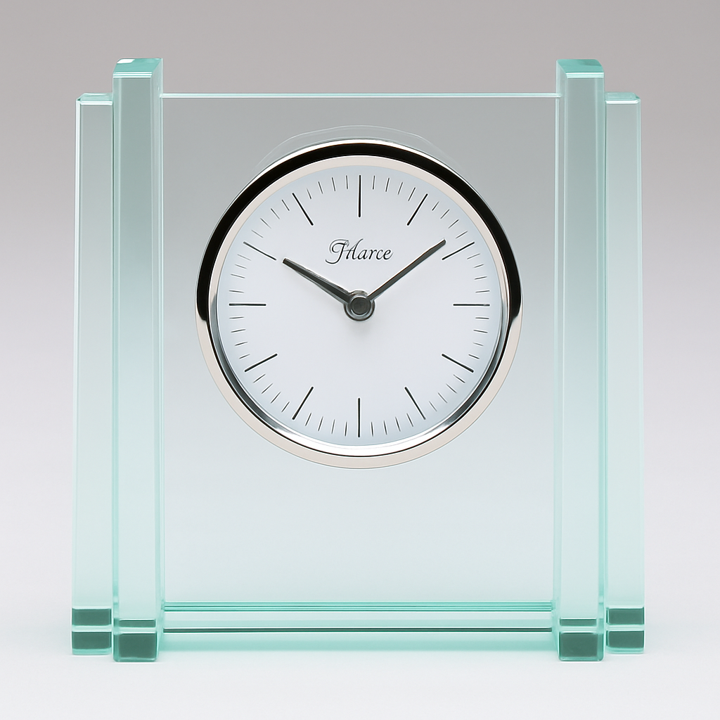 Modern Crystal Vertical engravable Desk Clock