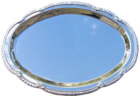 Personalized Oval Chrome Wedding Celebration Tray