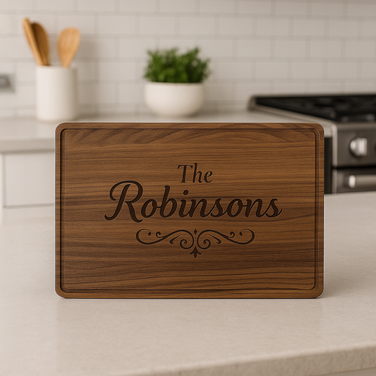 Personalized Walnut Cutting Board – Premium Engraving