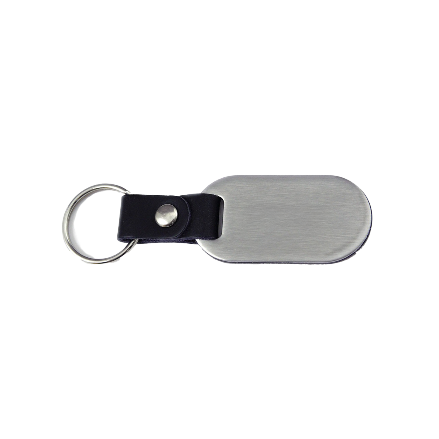 Personalized Metal Keyring with Leatherette Strap