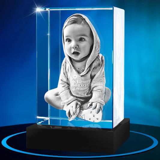 Verticle rectangle 3D Photo Crystal