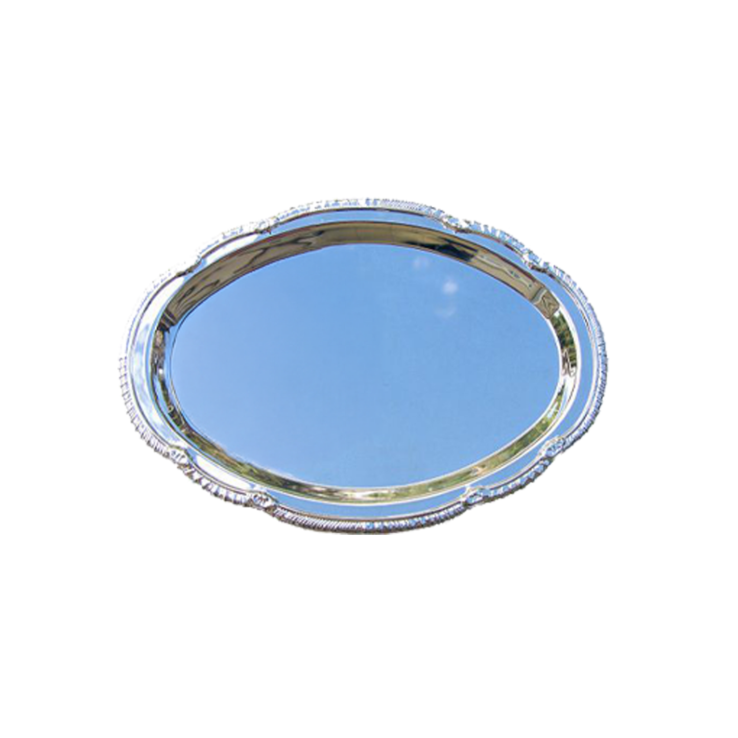 Personalized Oval Chrome Wedding Celebration Tray